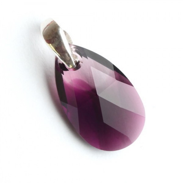 Pandantiv Argint cu elemente Swarovski Pear 16mm Amethyst